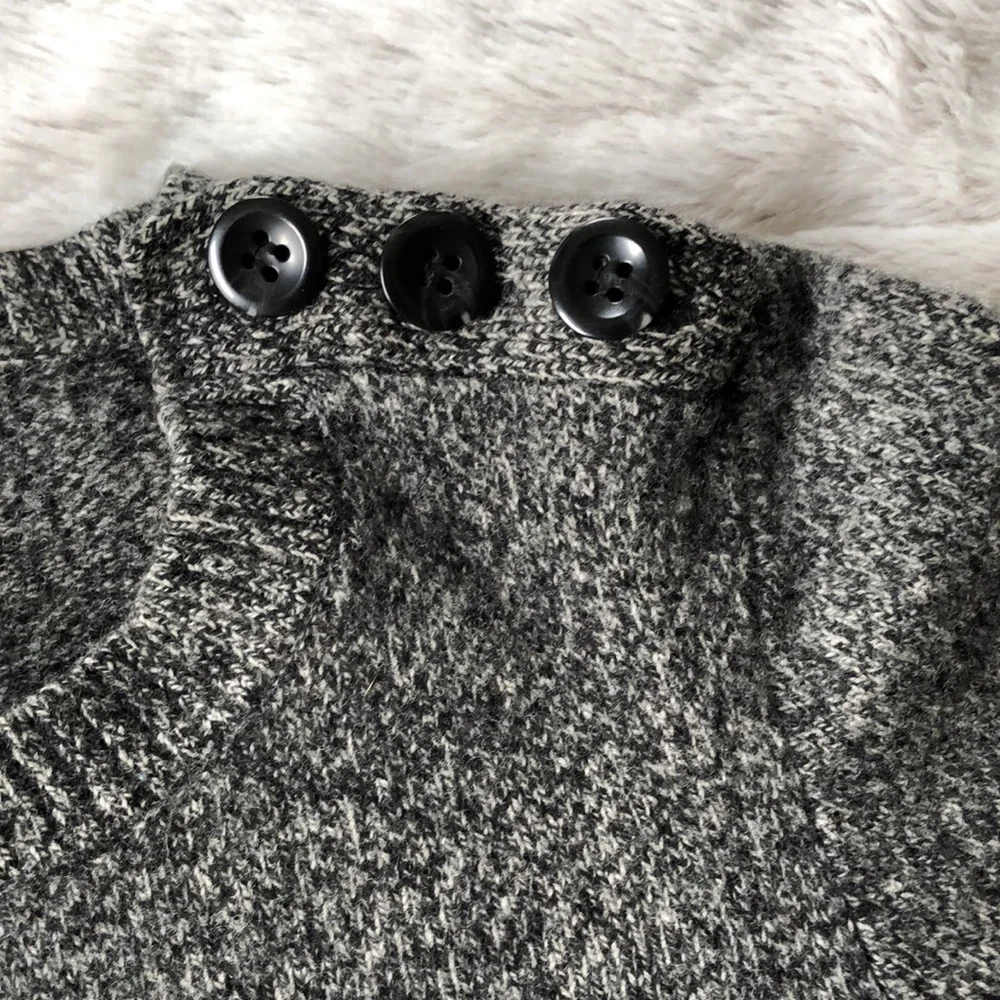 J.‎ Crew Merino Wool Crewneck w/ shoulder buttons